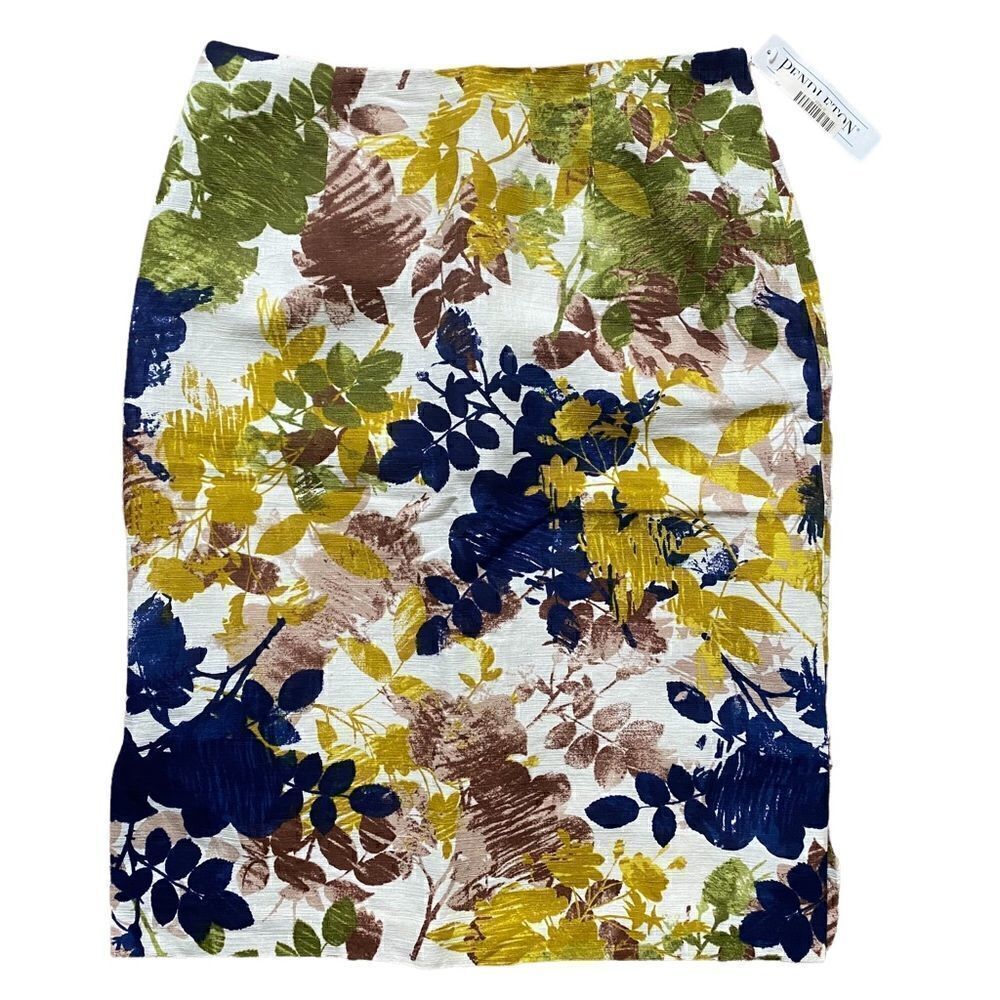 Pendleton Linen Blend Fall Floral  Skirt